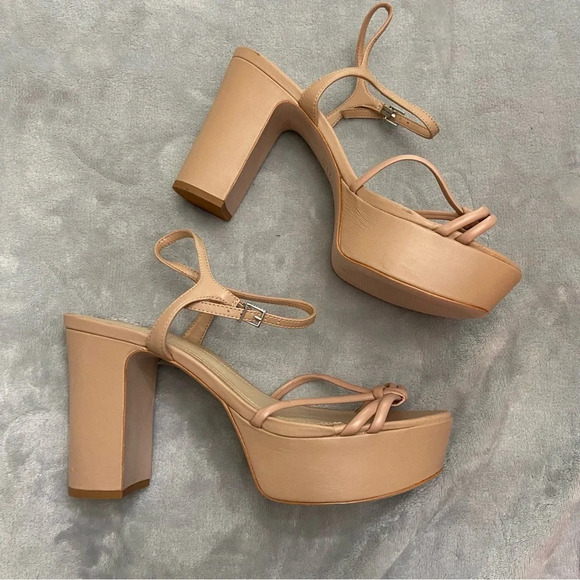 New! Schutz Kelsie Platform Leather Strappy Heeled Sandal Size 9.5 - Picture 5 of 7